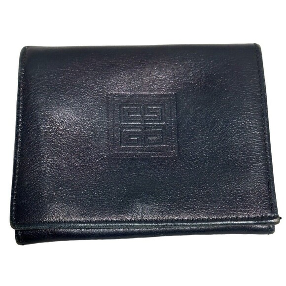 Givenchy Vtg 4G Logo Blue Leather Wallet Bifold Coin Pocket Made In Spain - Picture 2 of 14